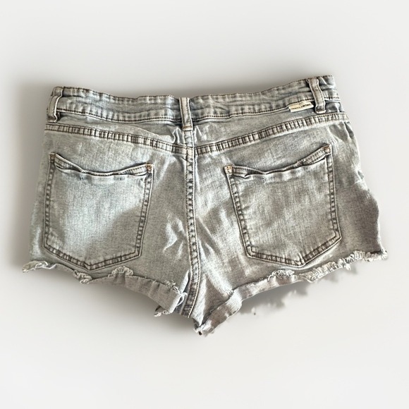 Y2K Billabong Denim Micro Mini Jean Shorts Low Rise Cut Off Grunge Festival 30 - Picture 2 of 5